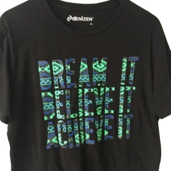 Denizen T Shirt Dream Believe Graphic Tee Short Sleeve Cotton Solid Logo Print - Picture 2 of 6